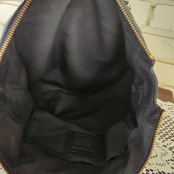 Coach Mini Emma Black Leather Shoulder Bag Handbag Purse - Picture 16 of 17